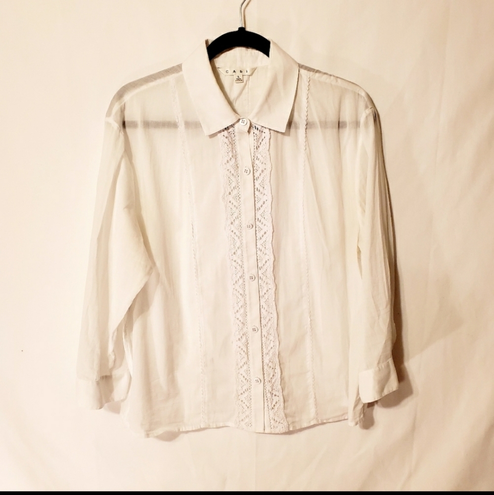 CAbi white collett top